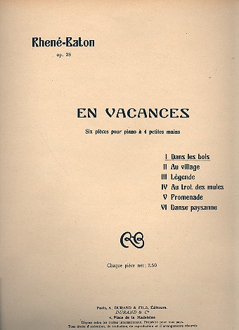 Dans les bois pour piano à 4 mains  partition  