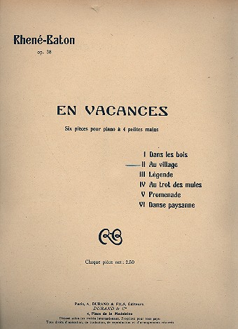 Au village pour piano à 4 mains  partition  