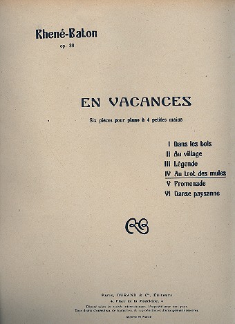 Au trot des mules pour piano à 4 mains  partition  