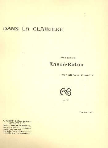 Dans La Clairiere op.36  pour piano  