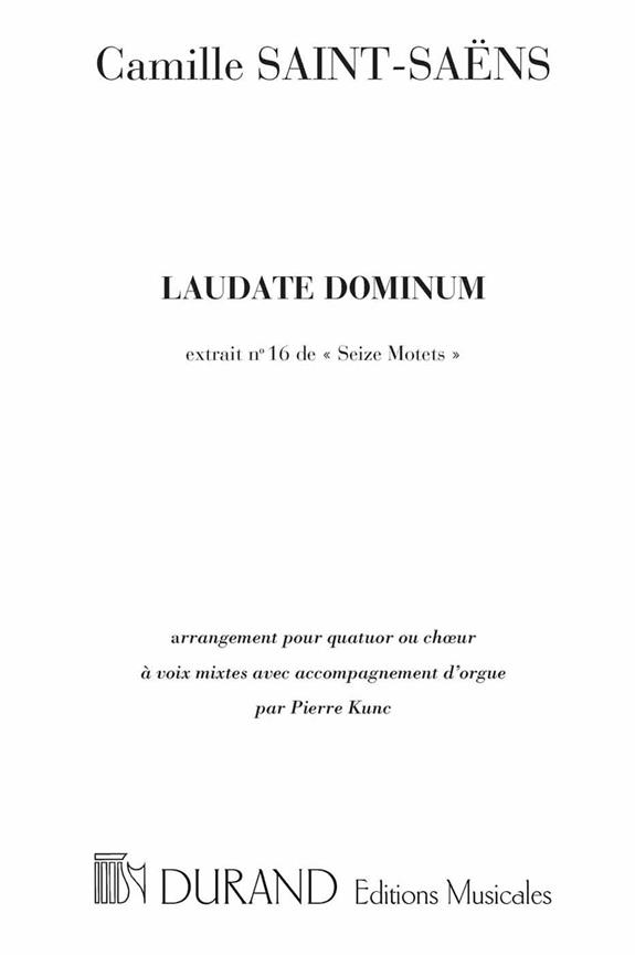 Laudate Dominum (extrait no.16 de 60 motets)&nbsp;&nbsp;pour quatuor ou choeur à voix mixtes et orgue&nbsp;&nbsp;partition
