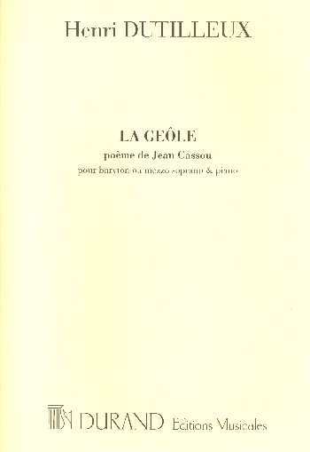 La Geôle  pour baryton ou mezzo soprano et piano  