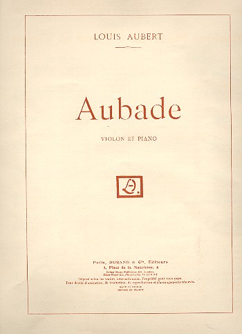 Aubade  pour violon et piano  