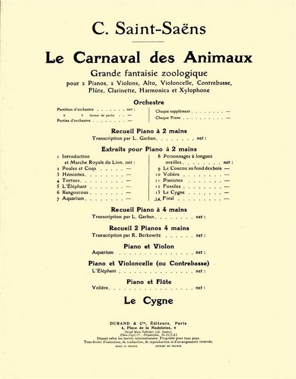 C. Saint-Saens Final Du Carnaval Piano&nbsp;&nbsp;Piano&nbsp;&nbsp;