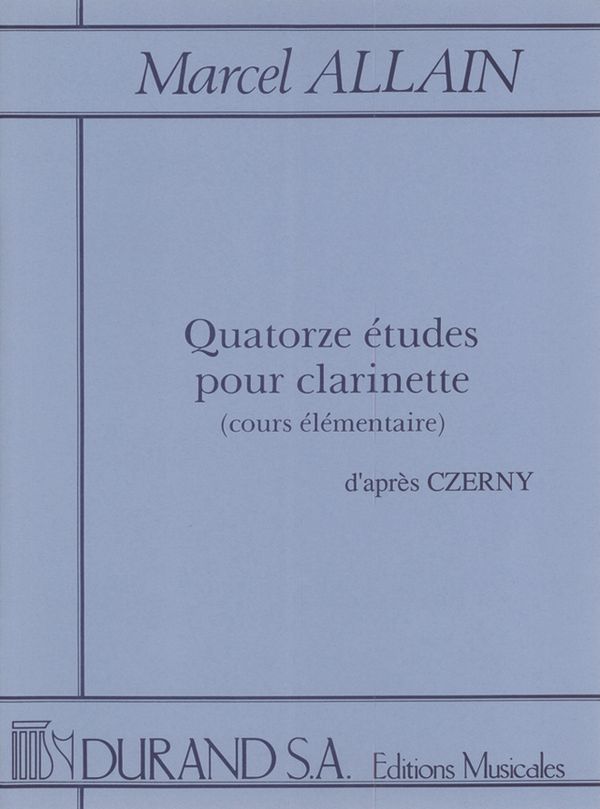 Allain  14 Etudes Clarinette (Czerny  Clarinet  