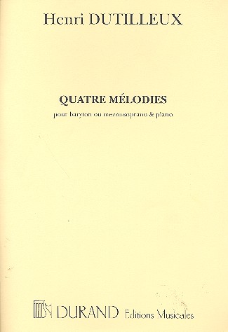 4 Melodies: pour baryton (mezzo-soprano)  et piano (frz)  
