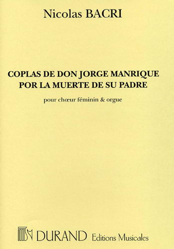 N. Bacri Coplas De Don Jorge Manrique Por La Muerte&nbsp;&nbsp;Coro E Strumenti Vari&nbsp;&nbsp;