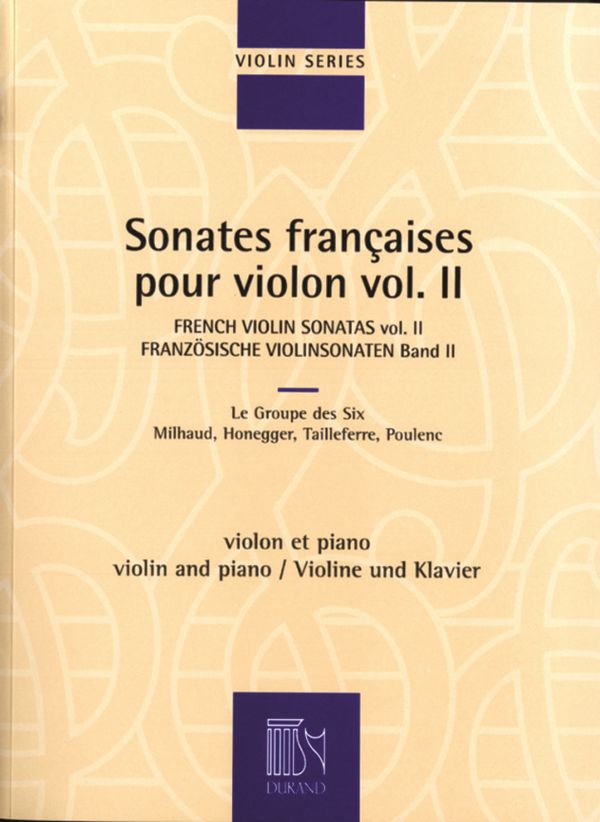 Sonates Francaises vol.2&nbsp;&nbsp;pour violon et piano&nbsp;&nbsp;