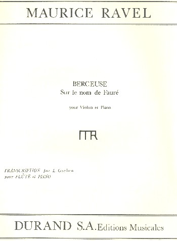 Berceuse sur le nom de Fauré  pour violon (flûte) et piano  