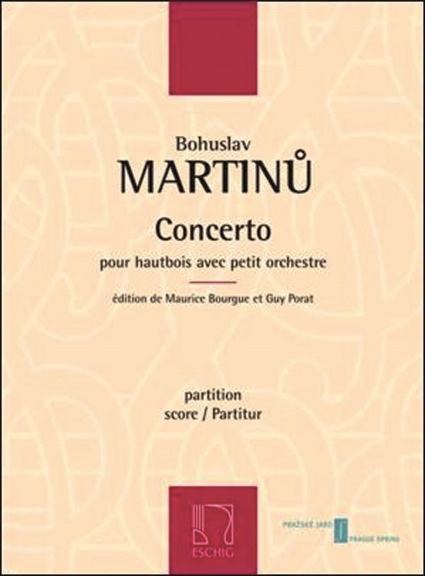 Concerto pour hautbois et petit orchestre&nbsp;&nbsp;partition&nbsp;&nbsp;