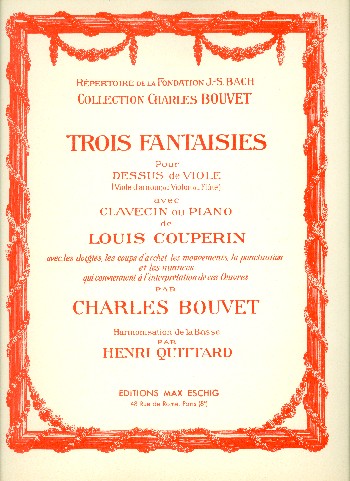 3 Fantaisies  pour violion (flute) et piano  