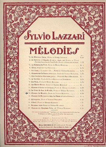 Chanson du meunier pour chant et piano&nbsp;&nbsp;&nbsp;&nbsp;