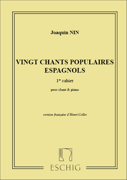 J.M. Nin-Culmell 20 Chants Populaires Esp. Vol 1 Chant-Piano&nbsp;&nbsp;Vocal and Piano&nbsp;&nbsp;