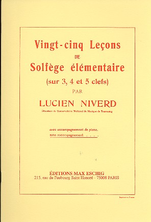 25 Lecons de solfège élémentaire  sans piano  