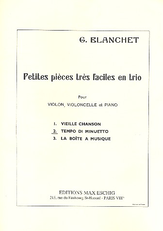 Tempo di minuetto&nbsp;&nbsp;pour violon, violoncelle et piano&nbsp;&nbsp;partition et parties