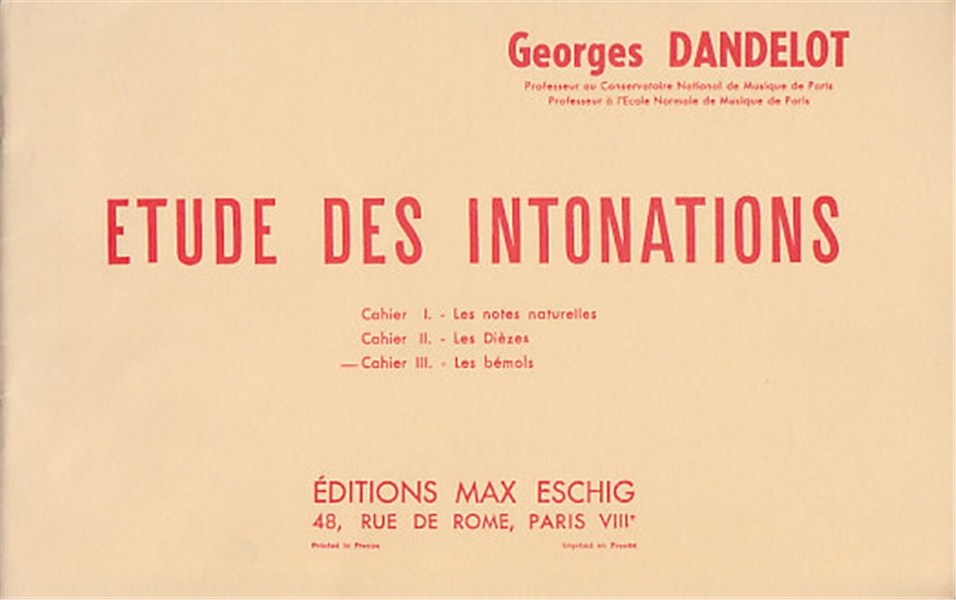 Dandelot  Etude Intonations C.3&nbsp;&nbsp;Music Education&nbsp;&nbsp;