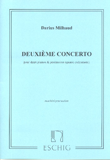 Concerto no.2&nbsp;&nbsp;pour 2 pianos et percussion&nbsp;&nbsp;matériel percussion (4 parties)
