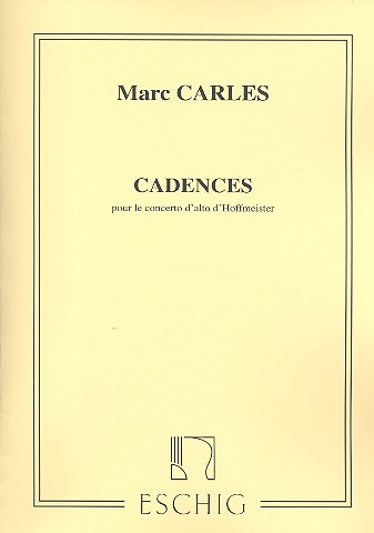 Cadences pour le concerto d'alto de Hoffmeister&nbsp;&nbsp;pour alto&nbsp;&nbsp;