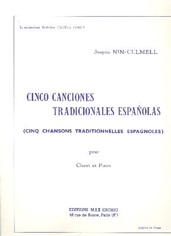 5 canciones tradicionales espanolas  pur chant et piano  