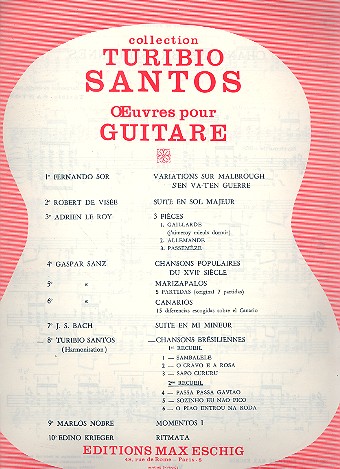Chansons brésiliennes vol.2: pour guitare&nbsp;&nbsp;&nbsp;&nbsp;