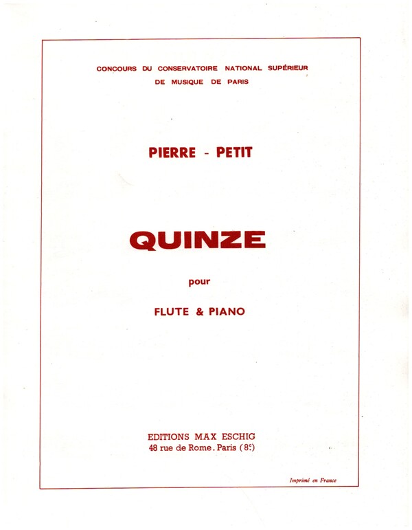 Quinze  pour flute et piano  