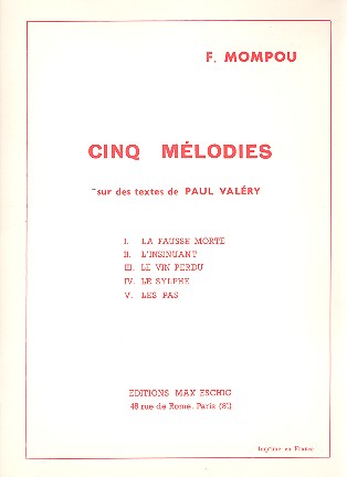 5 Mélodies  pour chant et piano  
