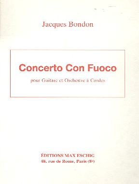 Concerto con fuoco  pour guitare et orchestre à cordes  partition de poche
