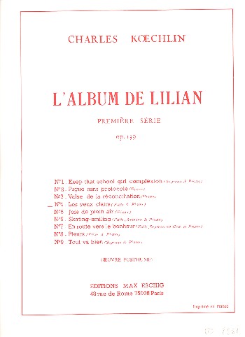 Les yeux clairs pour flûte et piano&nbsp;&nbsp;&nbsp;&nbsp;