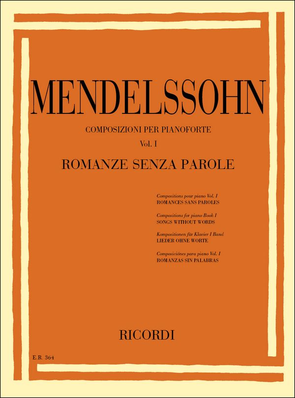 F. Mendelssohn 48 Romanze Senza Parole&nbsp;&nbsp;Pianoforte&nbsp;&nbsp;