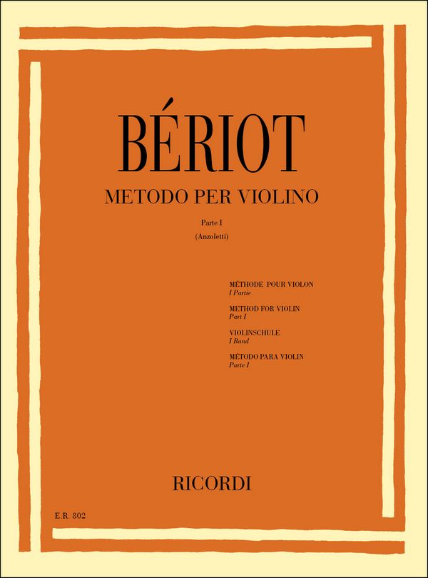 C.A. De Beriot  Metodo Per Violino&nbsp;&nbsp;Violin&nbsp;&nbsp;