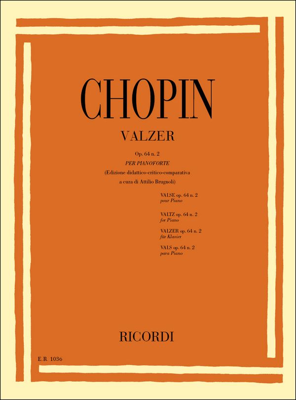 F. Chopin 19 Valzer: N. 7 In Do Diesis Min. Op. 64 N. 2&nbsp;&nbsp;Piano&nbsp;&nbsp;