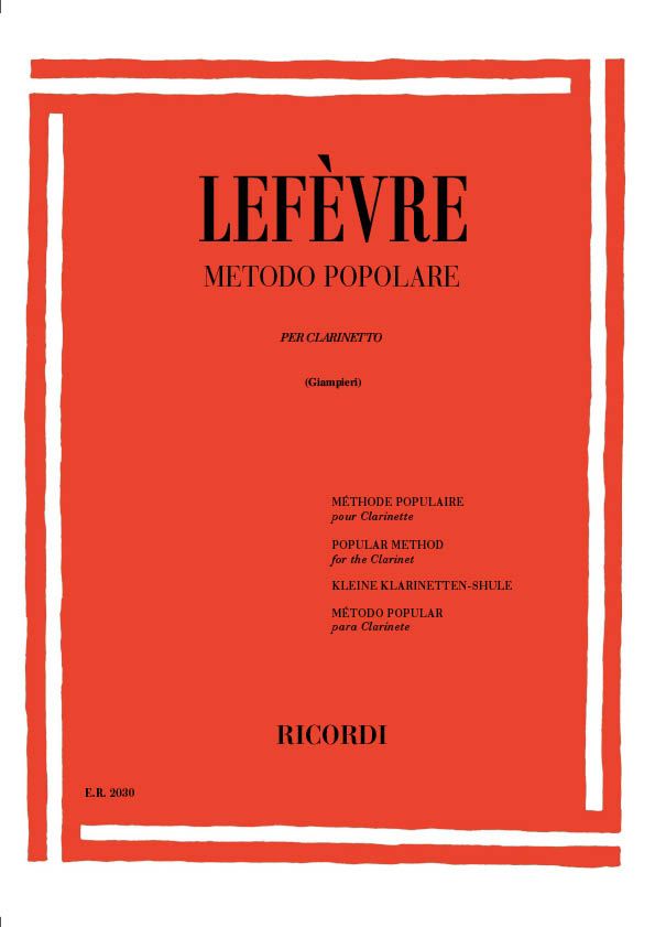 J.X. Lefevre Metodo Popolare Per Clarinetto&nbsp;&nbsp;Clarinetto&nbsp;&nbsp;