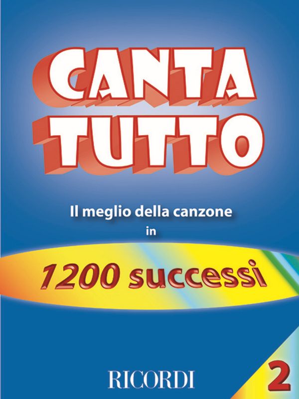 Various Cantatutto&nbsp;&nbsp;Songbook with lyrics and chords&nbsp;&nbsp;