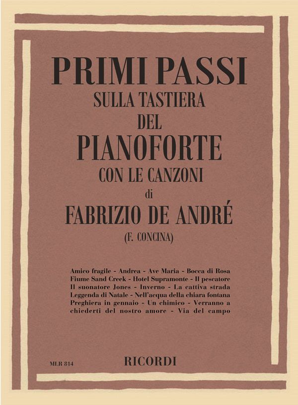 F. De André Primi Passi: Fabrizio De Andre'&nbsp;&nbsp;Piano&nbsp;&nbsp;