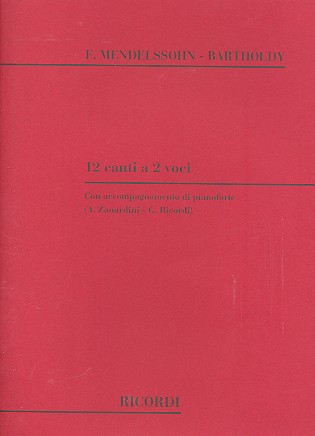 12 Canti a 2 voci  for 2 voices and piano  