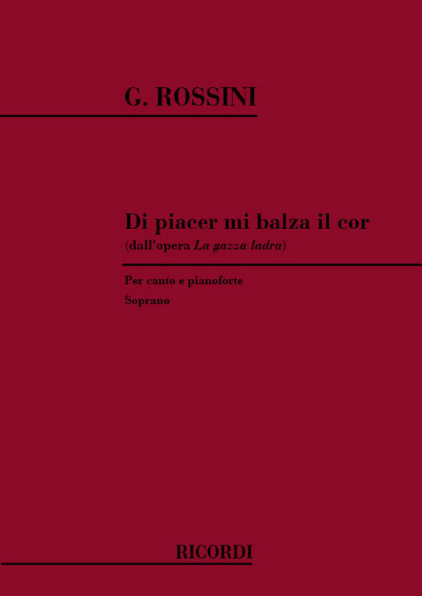 Di Piacer Mi Balza Il Cor  per canto (soprano) e pianoforte  