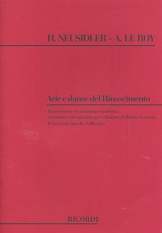 Arie e danze del Rinascimento vol.2&nbsp;&nbsp;per chitarra&nbsp;&nbsp;