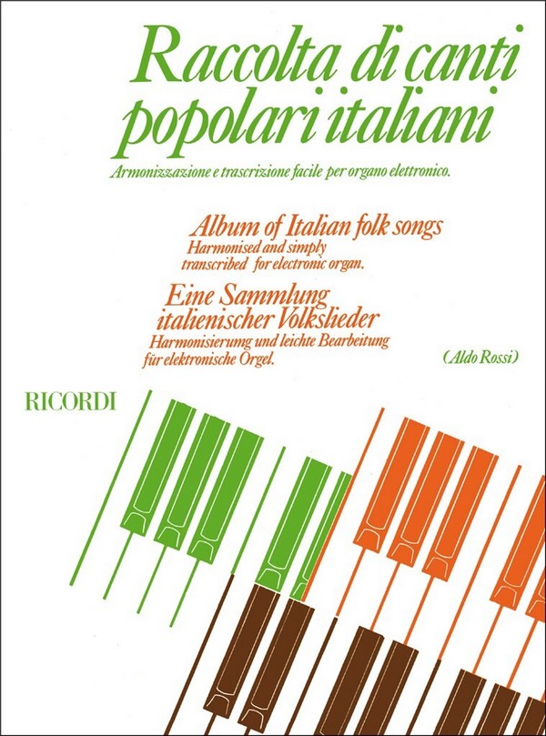 AA.VV. Raccolta Di Canti Popolari Italiani(Rossi)&nbsp;&nbsp;Organo Elettronico&nbsp;&nbsp;