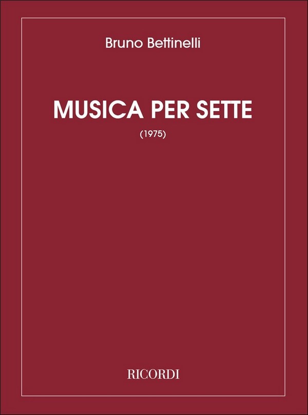 Musica per sette  per flauto, clarinetto, viola, cello, contrabbasso, piano, percussione  partitura