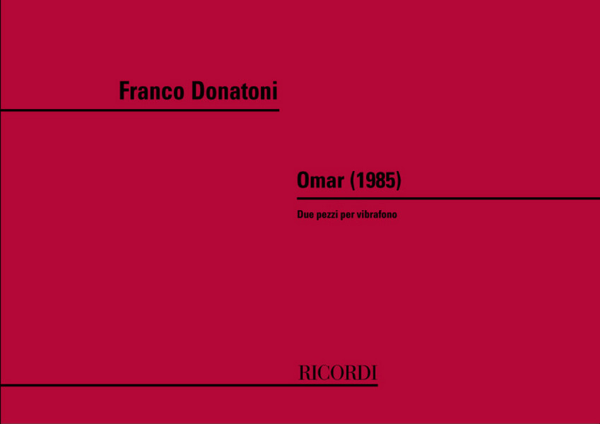 F. Donatoni Omar&nbsp;&nbsp;Strumenti A Percussione&nbsp;&nbsp;