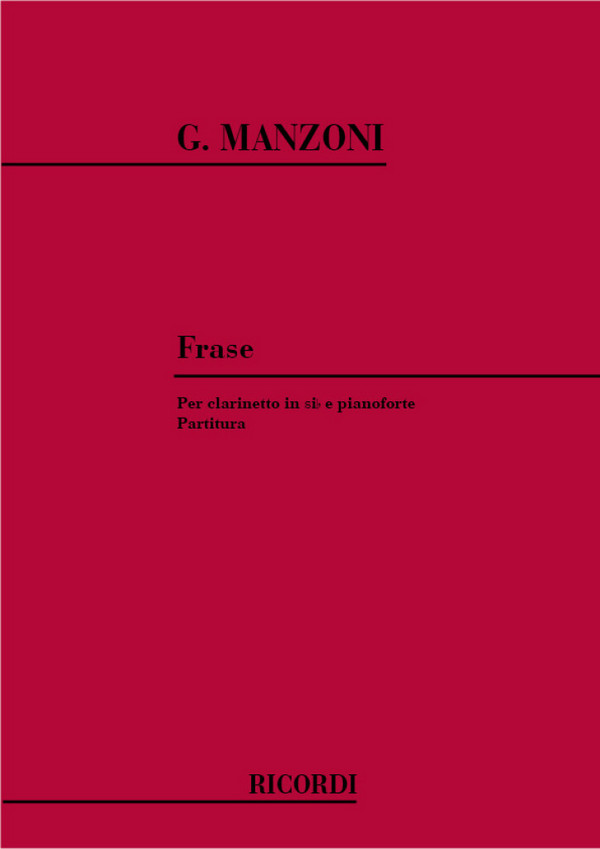 G. Manzoni Frase&nbsp;&nbsp;Clarinet (2 Clarinets) and Piano&nbsp;&nbsp;