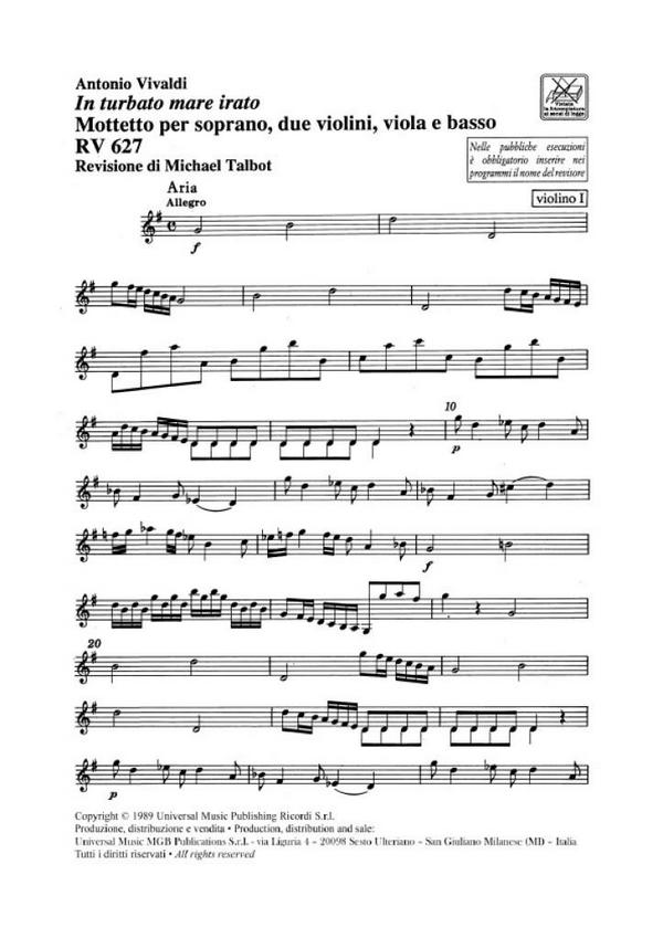 In turbato mare irato RV627&nbsp;&nbsp;for soprano, strings and Bc&nbsp;&nbsp;string parts (3-3-2-2)