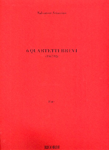 6 Quartetti brevi&nbsp;&nbsp;für Streichquartett&nbsp;&nbsp;Stimmn