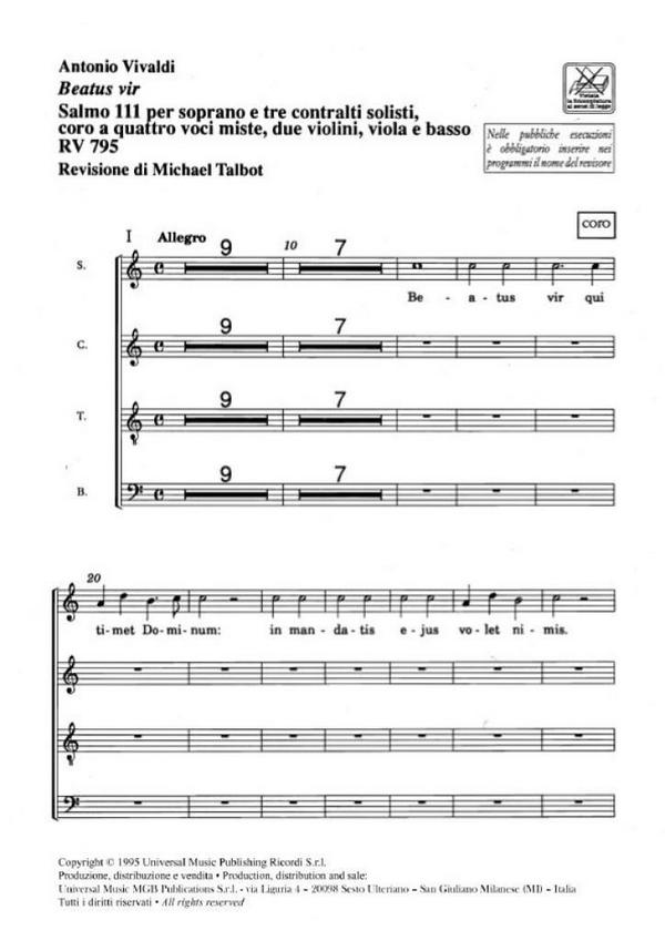 A. Vivaldi Beatus Vir. Salmo 111, Rv 795&nbsp;&nbsp;Coro&nbsp;&nbsp;