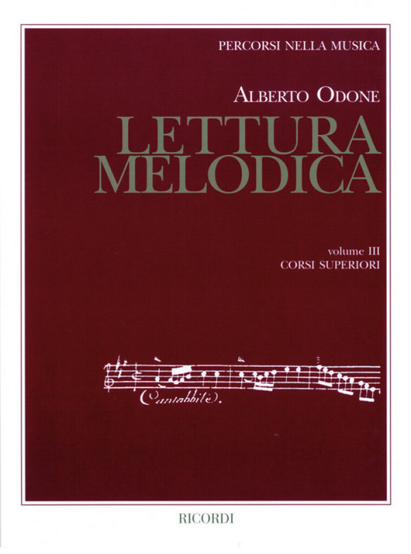 A. Odone Lettura Melodica - Vol. 3&nbsp;&nbsp;Opera Theory&nbsp;&nbsp;