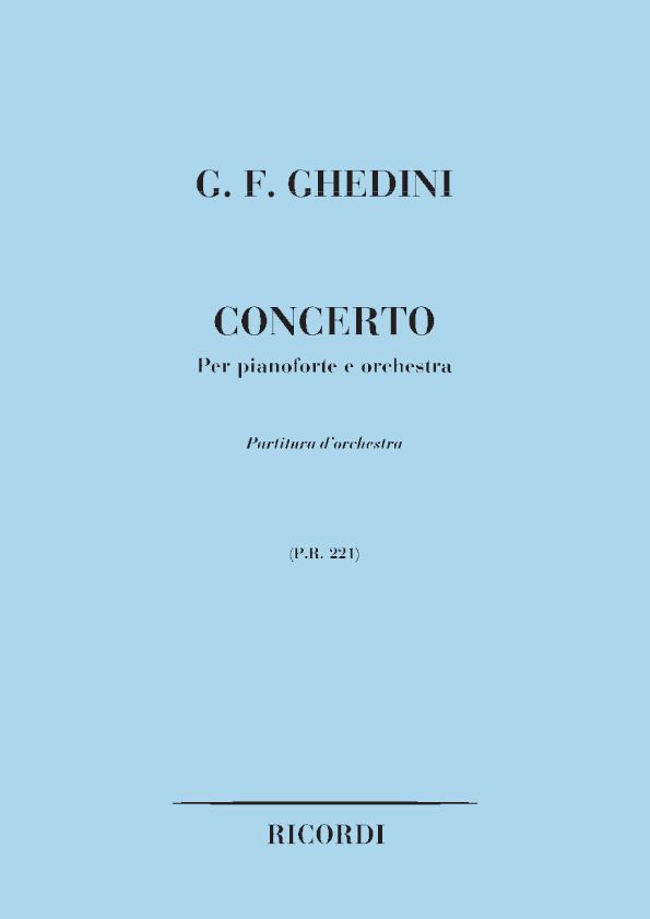 G.F. Ghedini Concerto&nbsp;&nbsp;Partitura&nbsp;&nbsp;