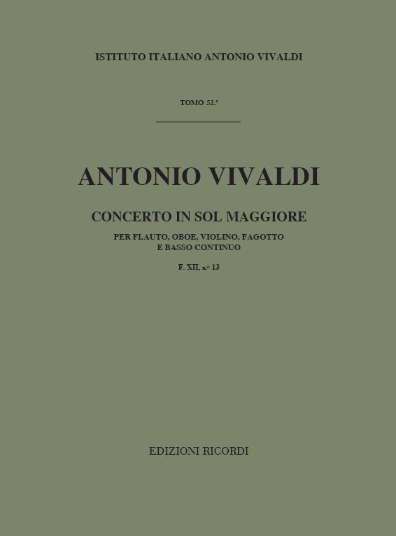 A. Vivaldi Concerti Per Strumenti Diversi E B.C.:&nbsp;&nbsp;Materiale D'Orchestra (In Vendita)&nbsp;&nbsp;