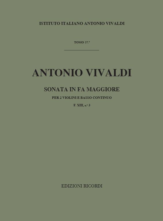 Sonata in Fa Maggiore F.XIII,3&nbsp;&nbsp;per 2 violini e basso continuo&nbsp;&nbsp;partitura