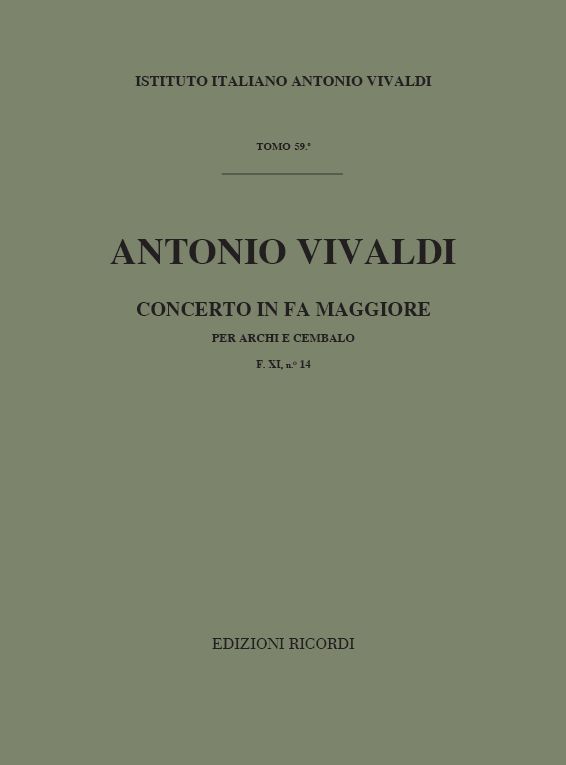 A. Vivaldi Concerti Per Archi E B.C.: In Fa Rv 136&nbsp;&nbsp;Concerti Per 2 Sinfonie Per Archi&nbsp;&nbsp;