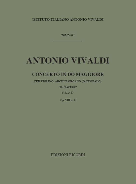 Concerto in do maggiore op.8,6&nbsp;&nbsp;per violino, archi e organo (cembalo)&nbsp;&nbsp;partitura